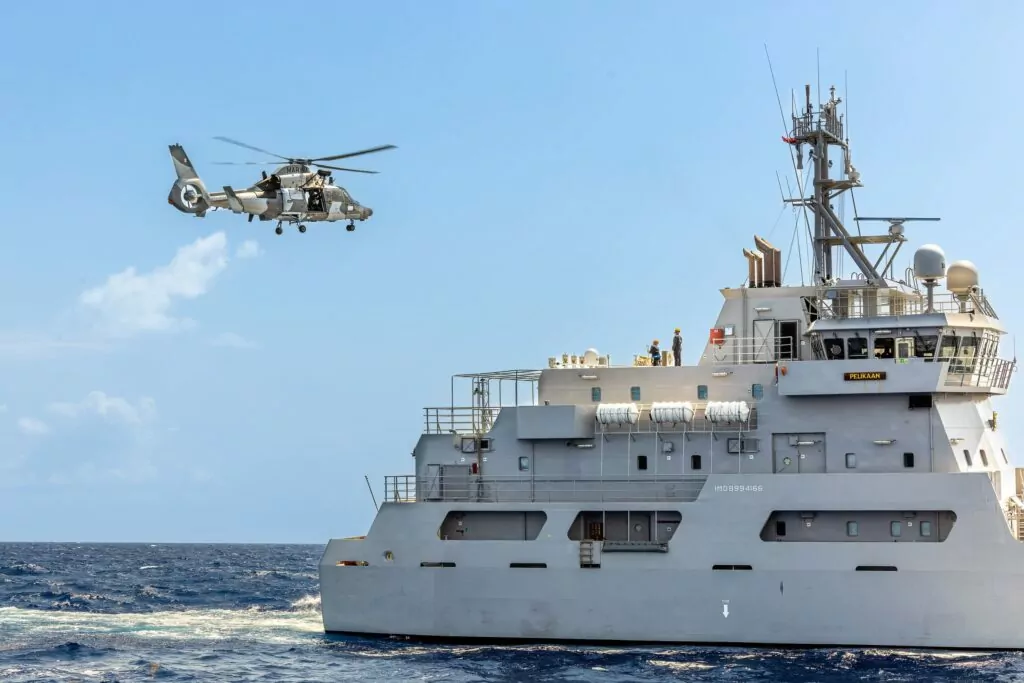 Helicopter flying over ship at sea | Adventure + Travel | Maven Photo and Film | Ocala, Florida