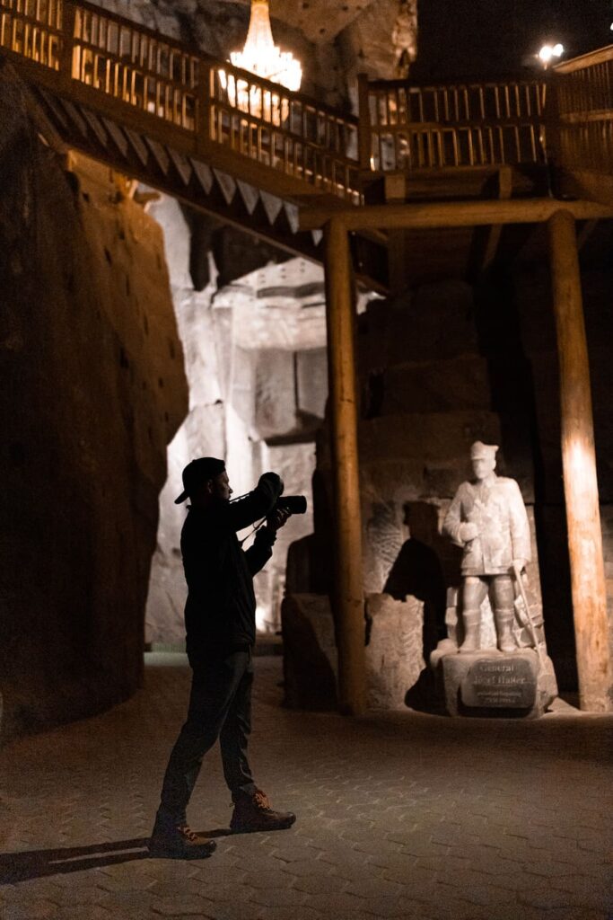 Team Maven photographing art exhibit in Poland at night | Arts + Culture | Maven Photo and Film | Ocala, Florida