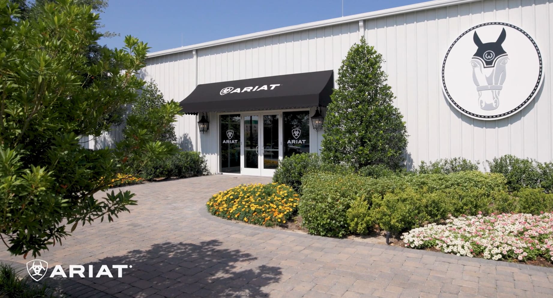 Exterior Shot of the Entrance to Ariat at the World Equestrian Center in Ocala, FL for a Product Video