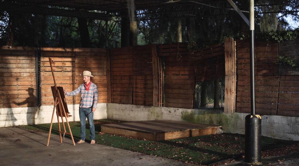 Painter working on painting outside | Adventure + Travel | Maven Photo and Film | Ocala, FL