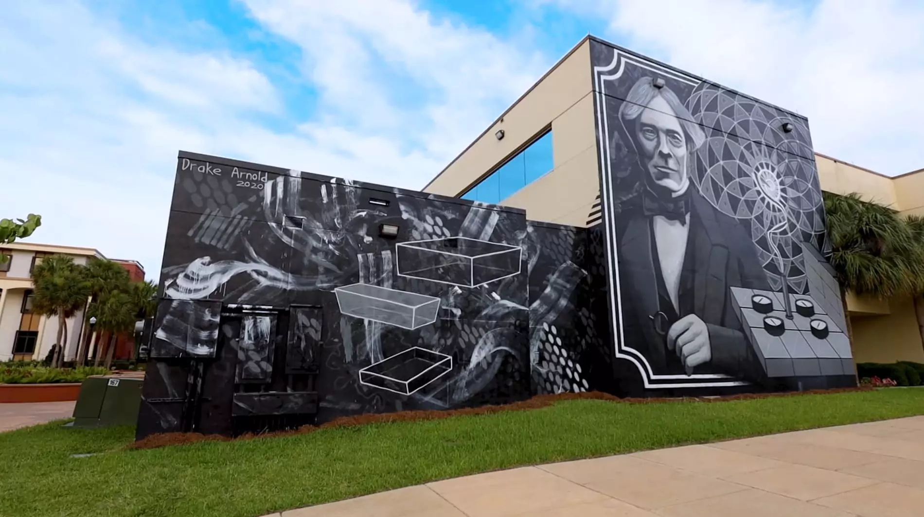 Still of the electromagnateism mural in Downtown Ocala, FL used for the "Drake Arnold for the City of Ocala" video.