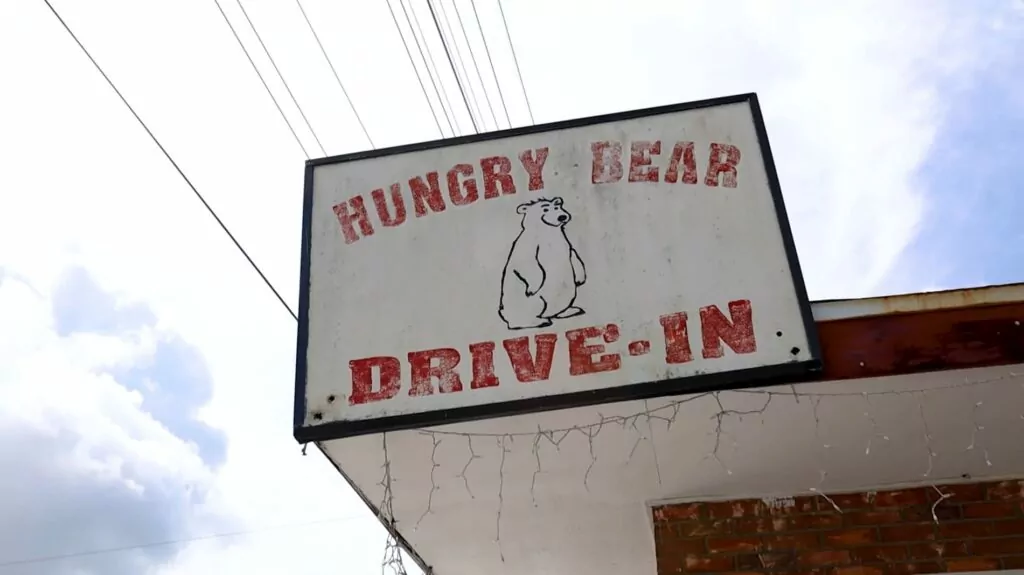 Exterior sign for the Hungry Bear Drive-In in Downtown Ocala, FL