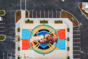 aerial photo of mural in ocala, florida
