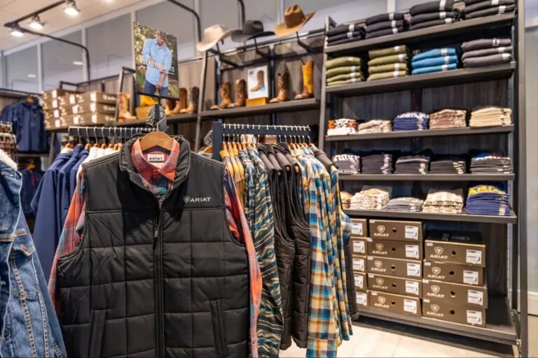 Ariat clothing and shoes on display at Ariat store at the World Equestrian Center | Photography | MAVEN Photo + Film